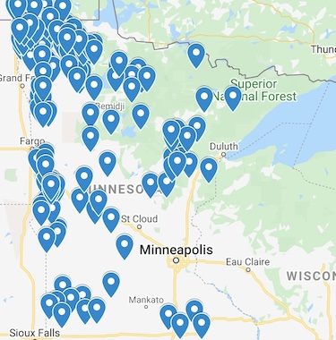 Minnesota's COVID-19 Deaths visualized on a map